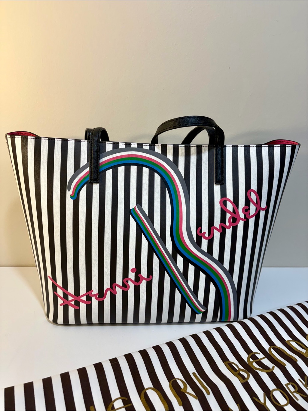 Henri Bendel Rare All About Town Striped Tote Nwt For Collectors!